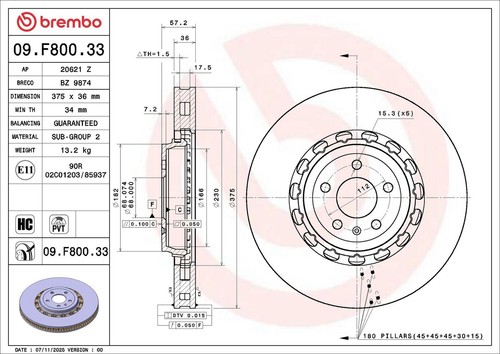 Brembo f800 bremsscheibe - 09.f800.33,